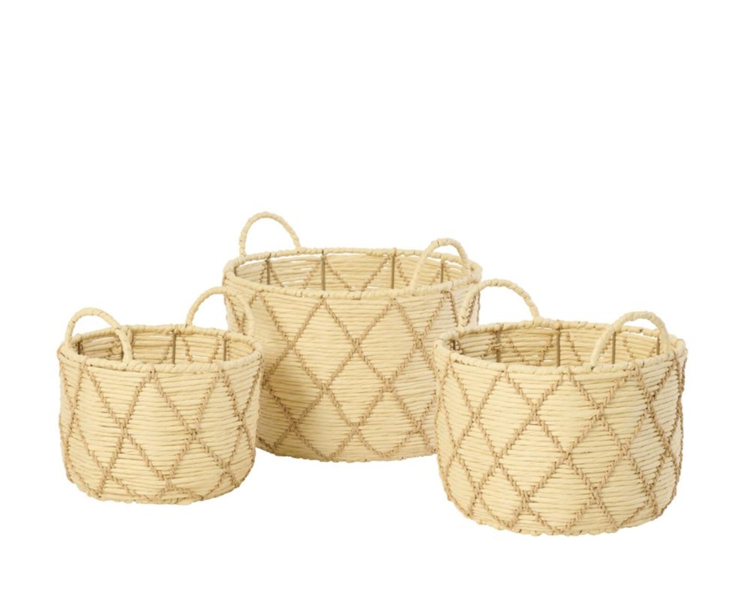 Korb, rund, mit Griff, ca. 27x27x19 cm -  - 1