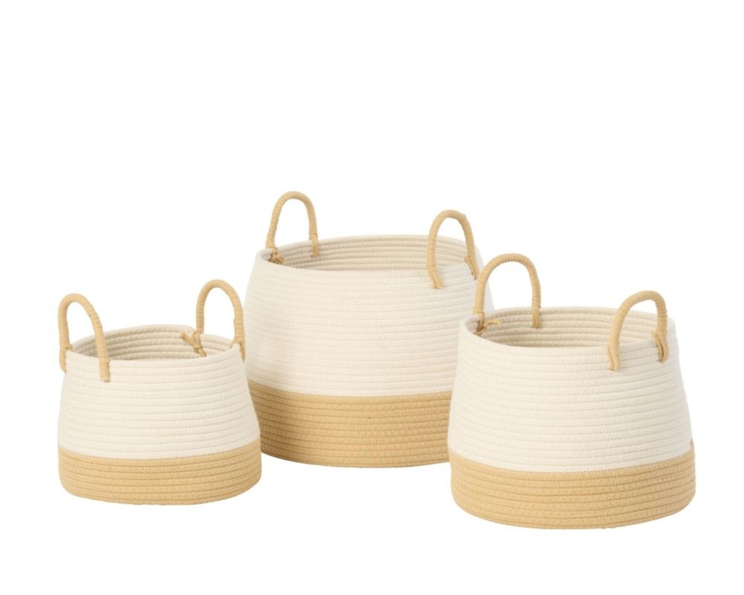 Korb, rund, mit Griff, ca. 31x28x38 cm -  - 1