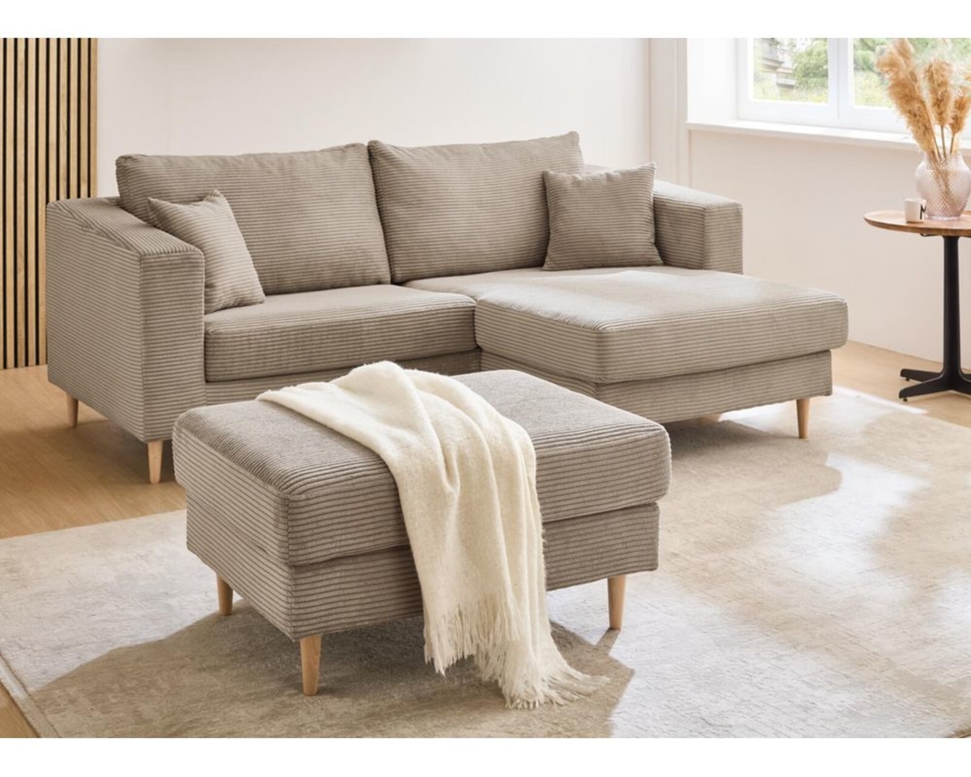 Hocker "Glasgow", leger, ca. 86x63 cm - Hellbraun - 1