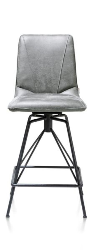 XOOON Mac, Tresenstuhl - Gestell off black Rocky + Handgriff Catania schwarz - Grau, Weiss - 1