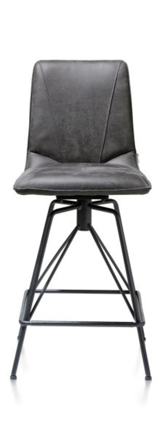 XOOON Mac, Tresenstuhl - Gestell off black Rocky + Handgriff Catania schwarz - Schwarz/ Anthrazit, Grau - 1