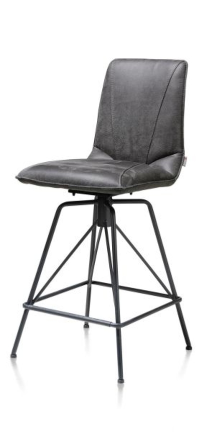 XOOON Mac, Tresenstuhl - Gestell off black Rocky + Handgriff Catania schwarz - Schwarz/ Anthrazit, Grau - 2