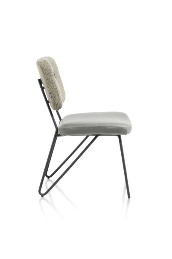 XOOON June, Stuhl - Gestell off black + Taschenfederkern - Kombi Stoff Pala (Sitz) und Stoff Cleo (Stuhlle - Gruen, Gruen - 4