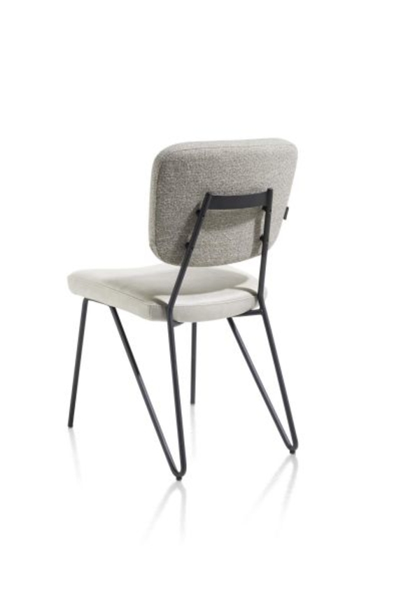 XOOON June, Stuhl - Gestell off black + Taschenfederkern - Kombi Stoff Pala (Sitz) und Stoff Cleo (Stuhlle - Braun, Grau, Taupe, Weiss - 3