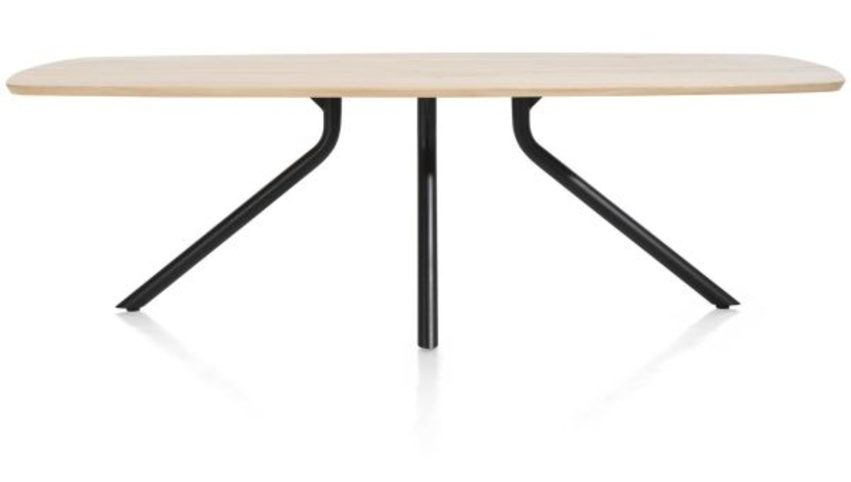 XOOON Arvada, Tisch 250 x 110 cm. - ovale - zentralem Fuß lang - Beige, Braun - 1