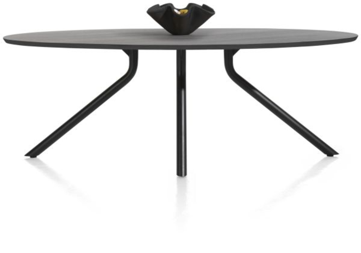 XOOON Arvada, Tisch 220 x 110 cm. - Ellipse - zentralem Fuß lang - Schwarz - 1