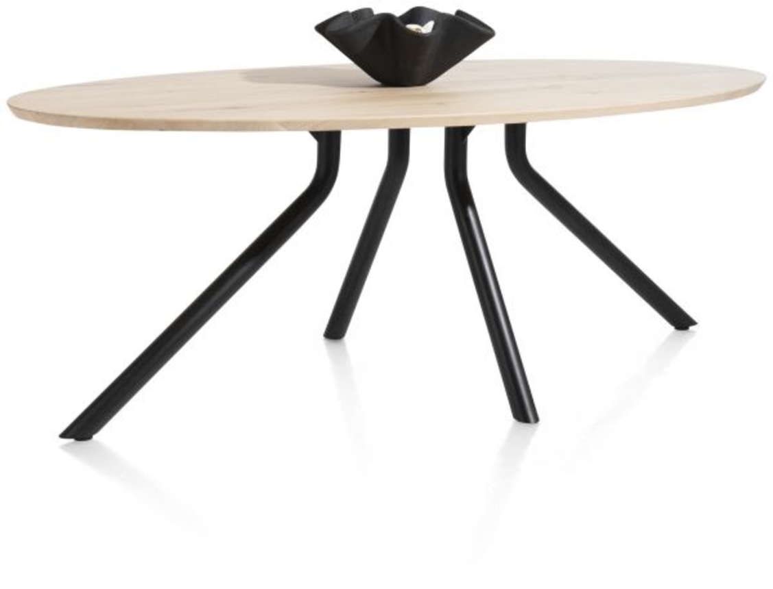 XOOON Arvada, Tisch 250 x 110 cm. - Ellipse - zentralem Fuß lang - Beige, Braun - 4