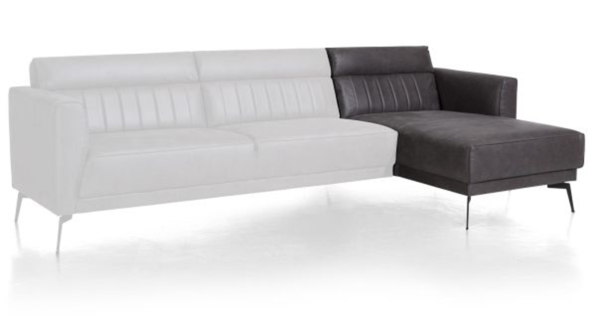 XOOON Fiskardo, Longchair rechts - Schwarz/ Anthrazit, Blau, Braun, Grau, Gruen, Orange, Pink, Rot, Taupe, Weiss, Gelb - 9