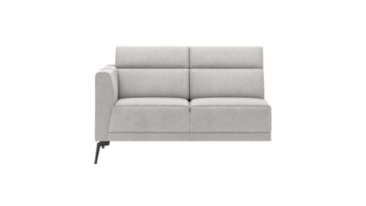 XOOON Fiskardo, 2-Sitzer - small - Armlehne links - Schwarz/ Anthrazit, Blau, Braun, Grau, Gruen, Orange, Pink, Rot, Taupe, Weiss, Gelb - 1