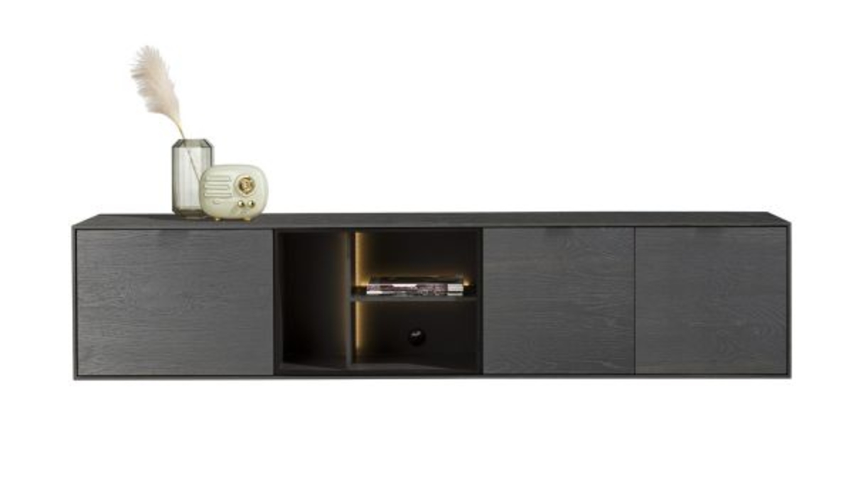 XOOON Elements, Lowboard 210 cm. - zum aufhängen + 2-Türen + Klappe + 3-Nischen + Led -  - 1