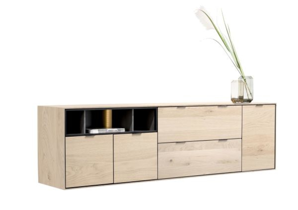 XOOON Elements, Sideboard 210 cm. - 3-Türen + 2-Laden + 3-Nischen + Led -  - 2