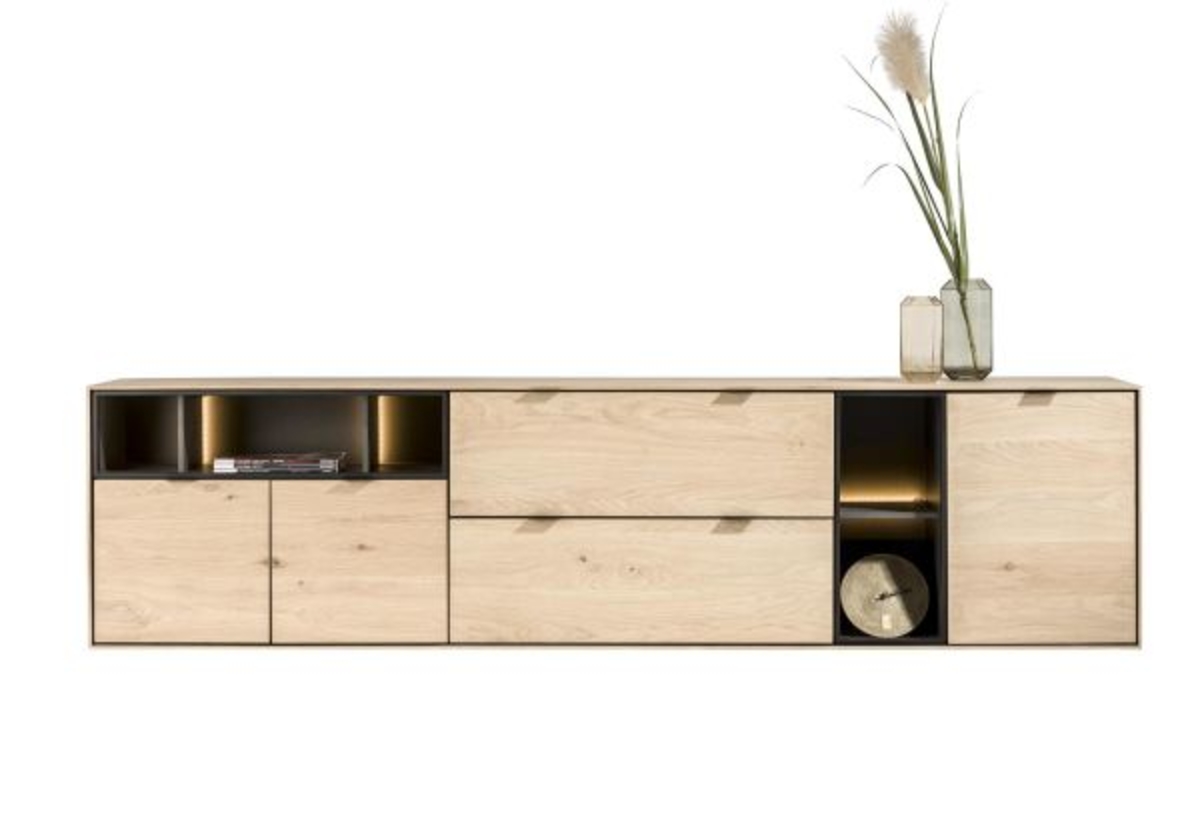 XOOON Elements, Sideboard 240 cm. - 3-Türen + 2-Laden + 5-Nischen + Led -  - 1