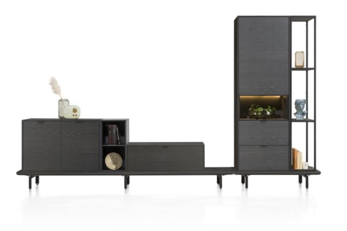 XOOON Elements, Sideboard 240 cm. - 3-Türen + 2-Laden + 5-Nischen + Led -  - 3