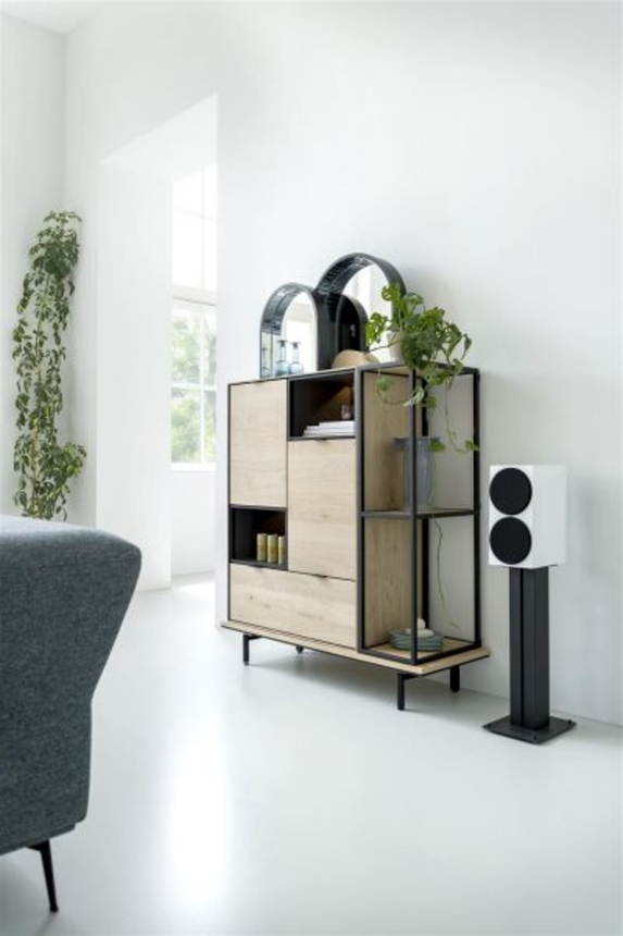 XOOON Elements, Lowboard 210 cm. - zum aufhängen + 2-Türen + Klappe + 3-Nischen + Led inkl Metallfüße -  - 7