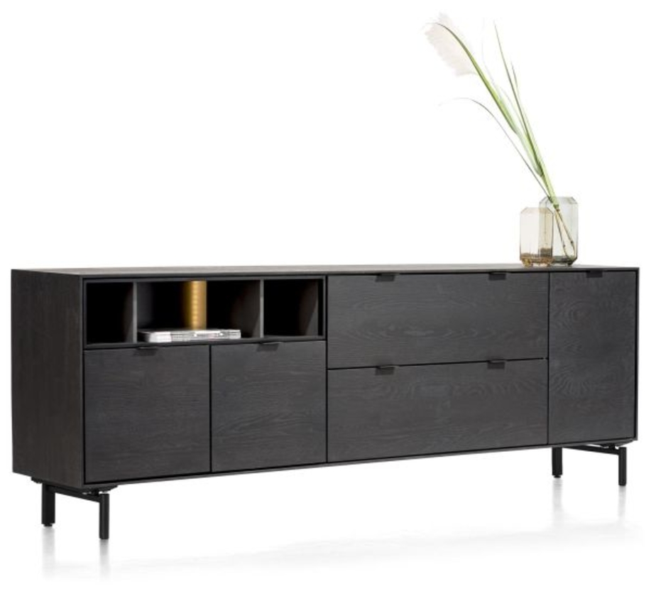 XOOON Elements, Sideboard 210 cm. - 3-Türen + 2-Laden + 3-Nischen + Led inkl. Metallfüße -  - 2