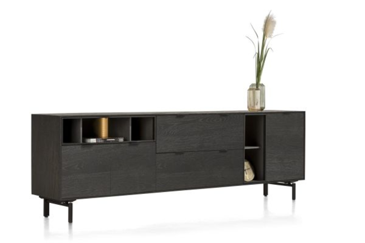 XOOON Elements, Sideboard 240 cm. - 3-Türen + 2-Laden + 5-Nischen + Led inkl. Metallfüße -  - 2