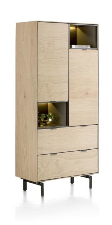 XOOON Elements, Schrank 90 cm. - 2-Türen + 2-Laden + 2-Nischen + Led inkl. Metallfüße -  - 2