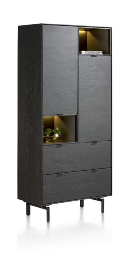 XOOON Elements, Schrank 90 cm. - 2-Türen + 2-Laden + 2-Nischen + Led inkl. Metallfüße -  - 2