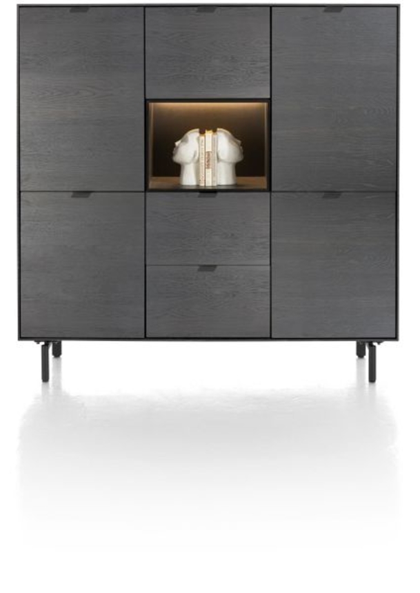 XOOON Elements, Highboard 150 cm - 5-Türen + 2-Laden + 1-Nische + Led inkl. Metallfüße -  - 1