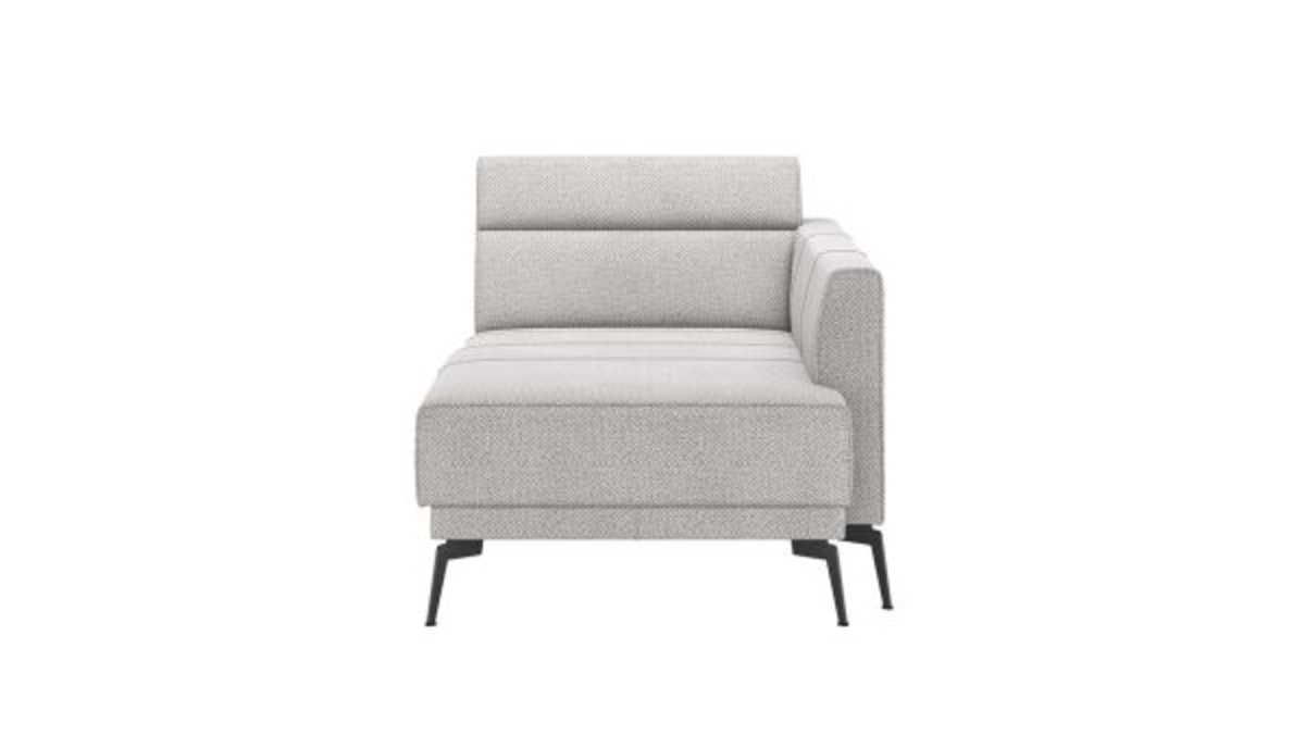 XOOON Fiskardo, Longchair mit langem Armlehne - rechts - Schwarz/ Anthrazit, Blau, Braun, Grau, Gruen, Orange, Pink, Rot, Taupe, Weiss, Gelb - 2