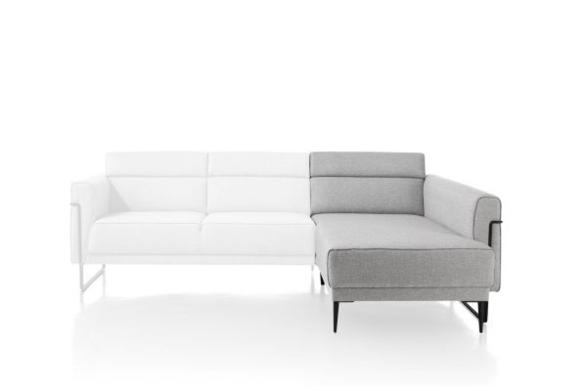 XOOON Fiskardo, Longchair mit langem Armlehne - rechts - Schwarz/ Anthrazit, Blau, Braun, Grau, Gruen, Orange, Pink, Rot, Taupe, Weiss, Gelb - 3