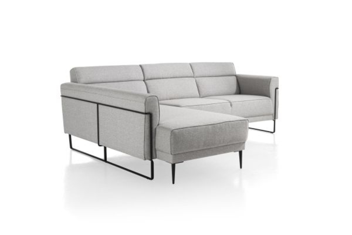 XOOON Fiskardo, Longchair mit langem Armlehne - links - Schwarz/ Anthrazit, Blau, Braun, Grau, Gruen, Orange, Pink, Rot, Taupe, Weiss, Gelb - 12