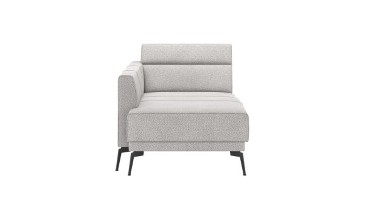 XOOON Fiskardo, Longchair mit langem Armlehne - links - Schwarz/ Anthrazit, Blau, Braun, Grau, Gruen, Orange, Pink, Rot, Taupe, Weiss, Gelb - 2