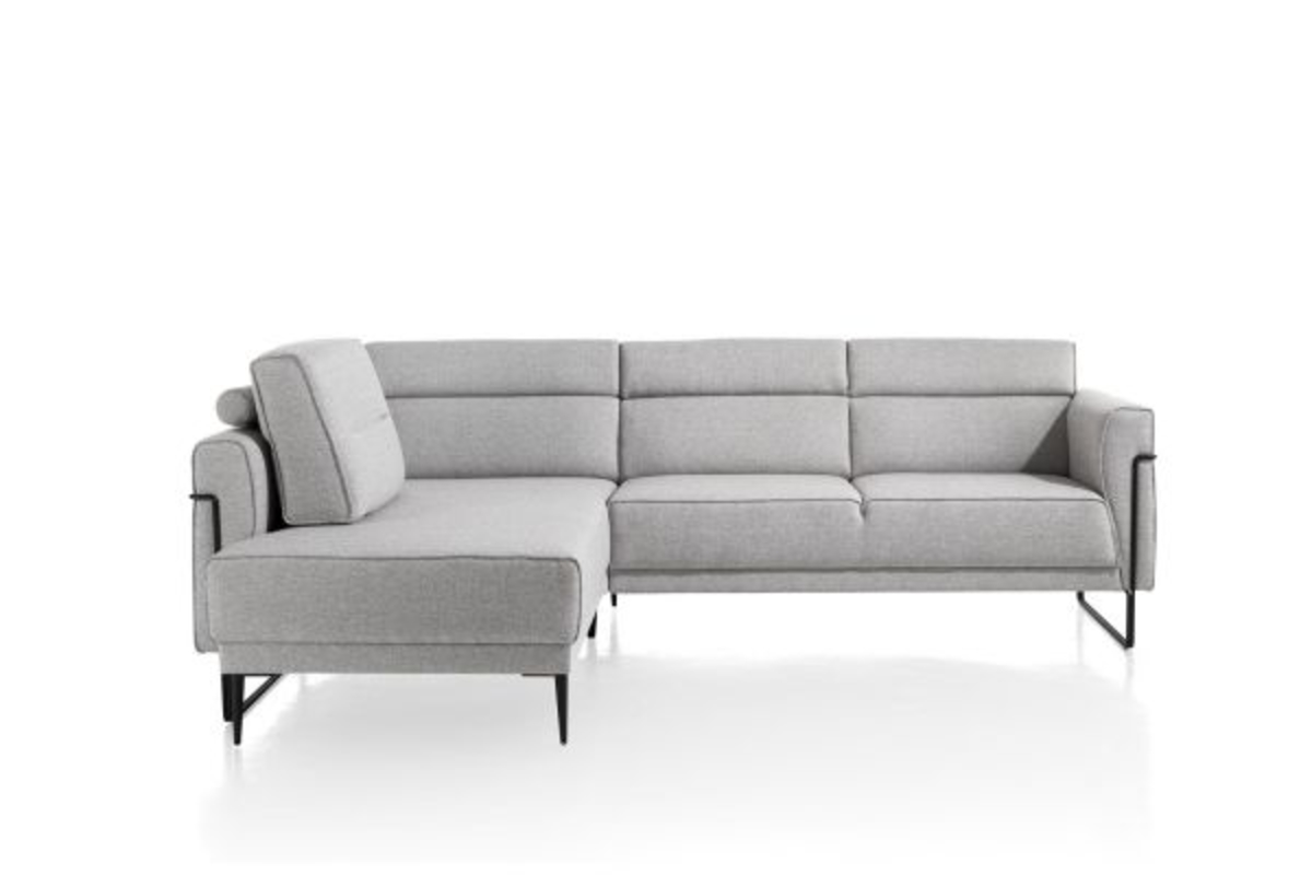 XOOON Fiskardo, Longchair mit langem Armlehne - links - Schwarz/ Anthrazit, Blau, Braun, Grau, Gruen, Orange, Pink, Rot, Taupe, Weiss, Gelb - 4