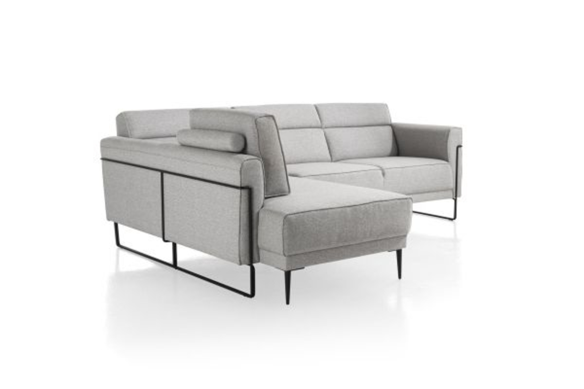 XOOON Fiskardo, Longchair mit langem Armlehne - links - Schwarz/ Anthrazit, Blau, Braun, Grau, Gruen, Orange, Pink, Rot, Taupe, Weiss, Gelb - 5