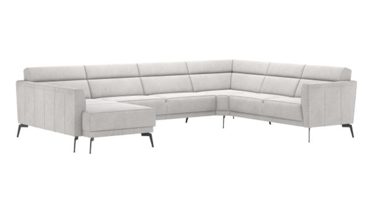 XOOON Fiskardo, Longchair mit langem Armlehne - links - Schwarz/ Anthrazit, Blau, Braun, Grau, Gruen, Orange, Pink, Rot, Taupe, Weiss, Gelb - 7