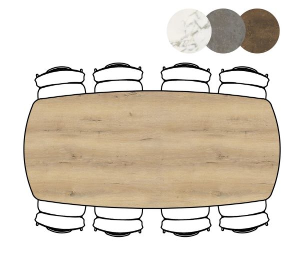 XOOON Masura, Tisch ovale - 240 x 110 cm - Beige, Braun - 3