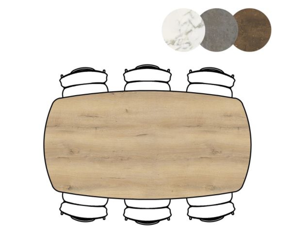 XOOON Masura, Tisch ovale - 200 x 105 cm - Beige, Braun - 3