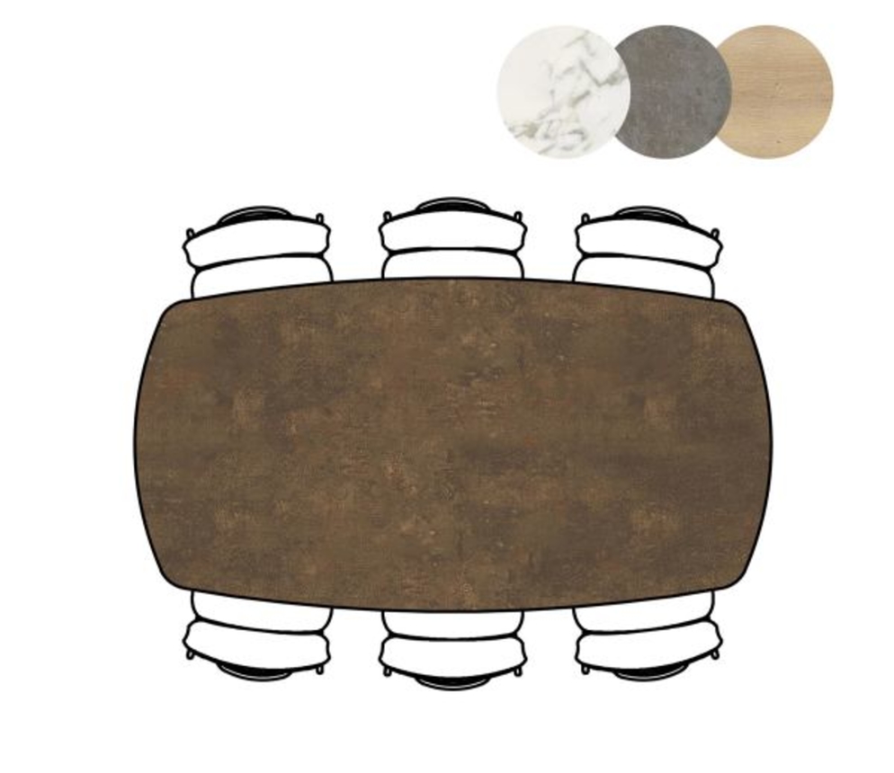 XOOON Masura, Tisch ovale - 200 x 105 cm - Braun - 4