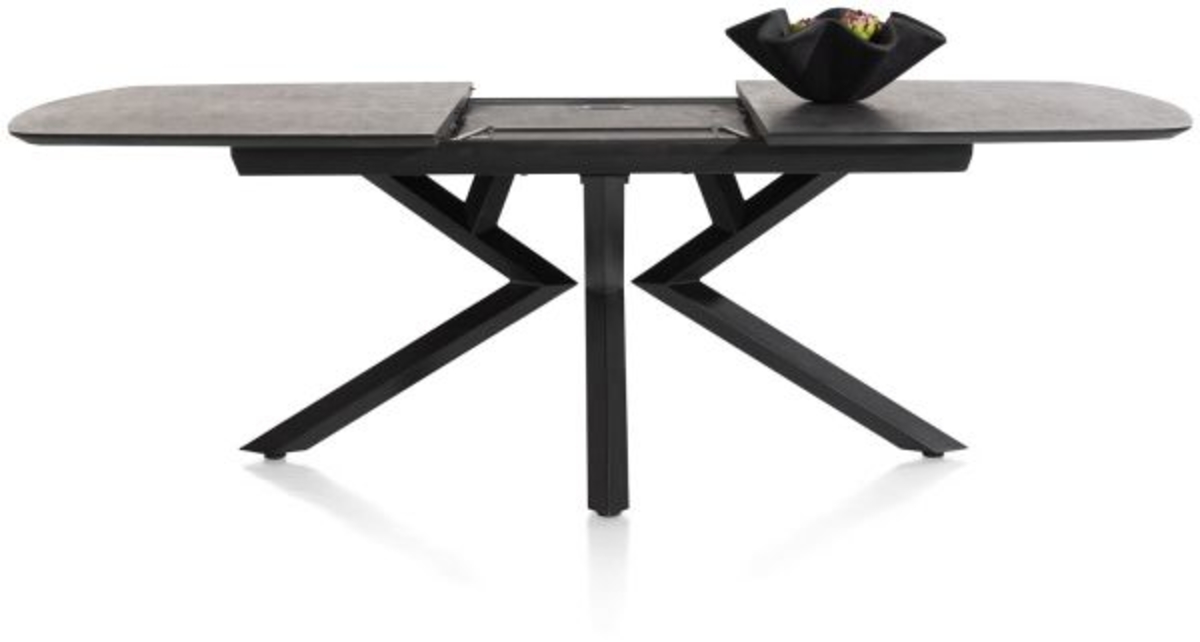 XOOON Masura, Ausziehtisch ovale - 180 (+ 60) x 110 cm - Schwarz, Grau - 10