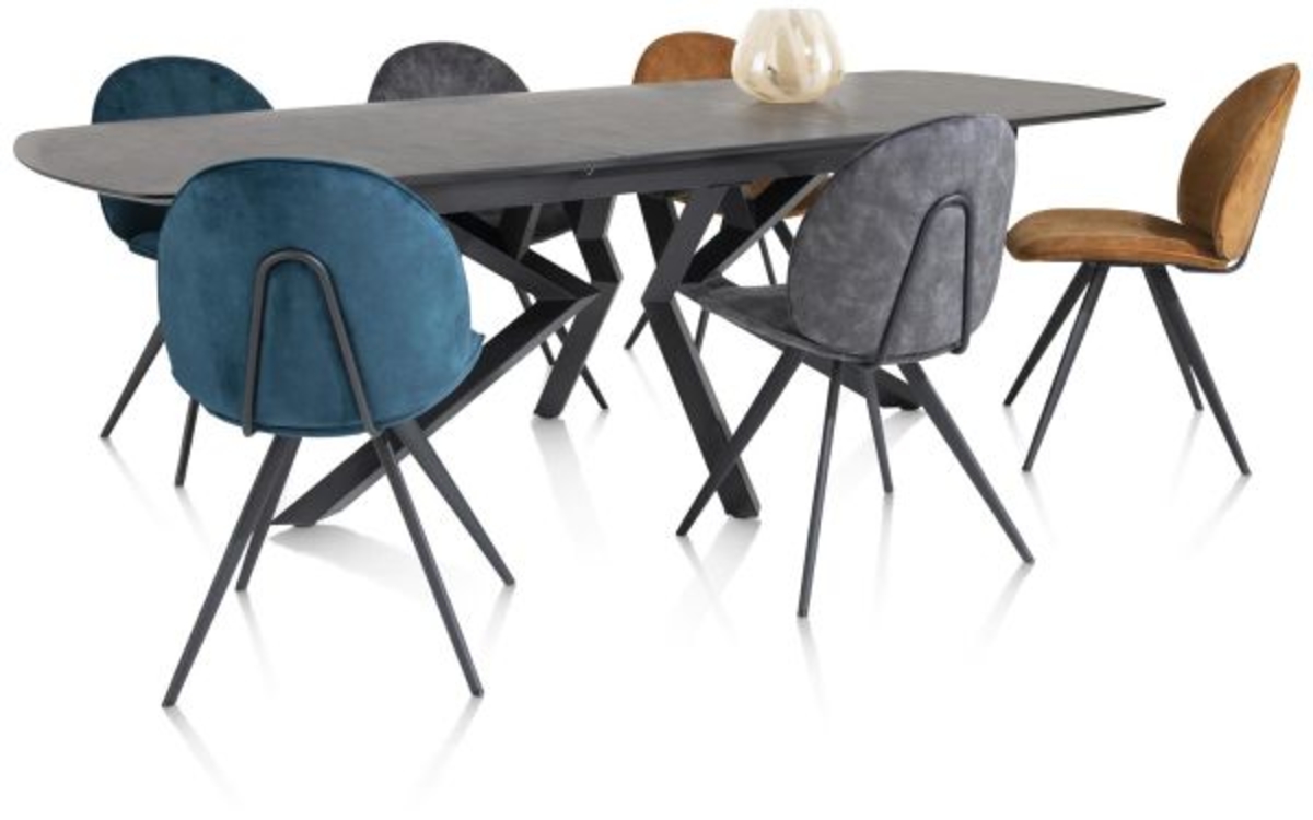 XOOON Masura, Ausziehtisch ovale - 180 (+ 60) x 110 cm - Schwarz, Grau - 13