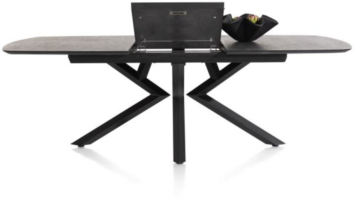 XOOON Masura, Ausziehtisch ovale - 180 (+ 60) x 110 cm - Schwarz, Grau - 9