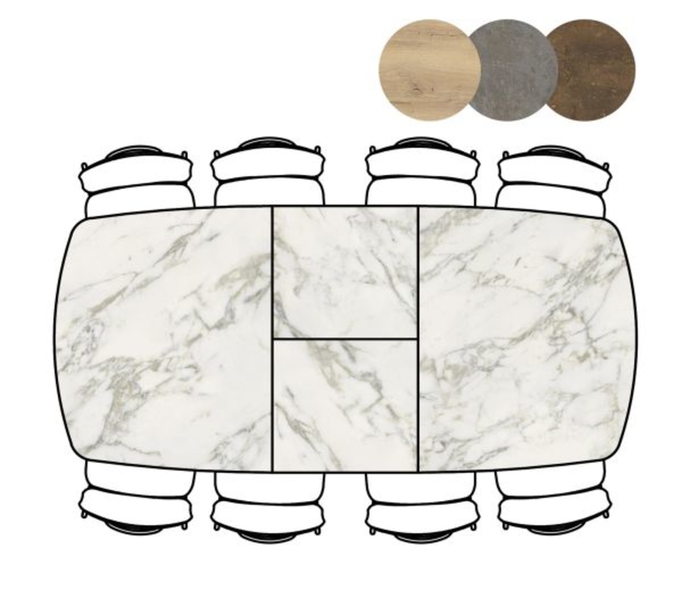 XOOON Masura, Ausziehtisch ovale - 180 (+ 60) x 110 cm - Weiß - 7