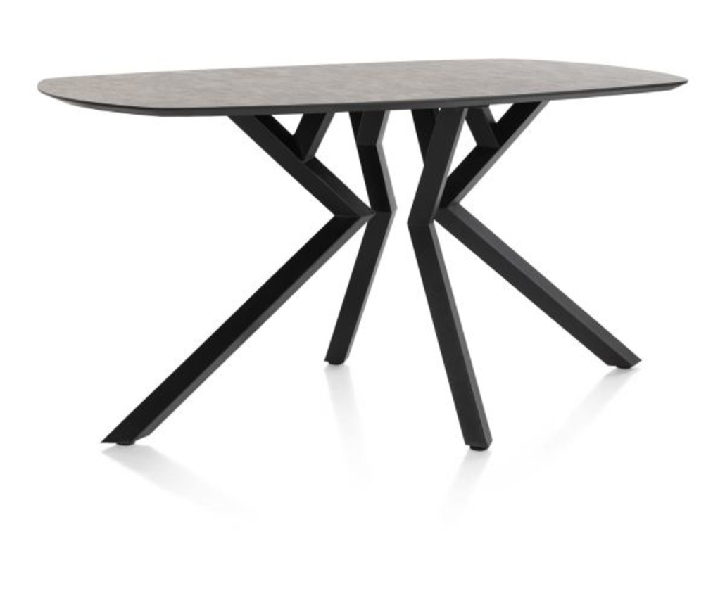 XOOON Masura, Tresentisch ovale - 200 x 105 cm - (Hoehe 92 cm) - Schwarz, Grau - 2