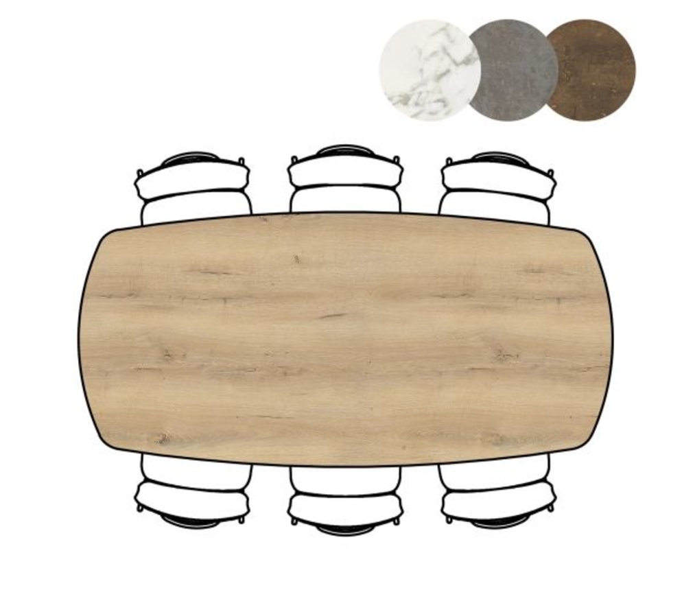 XOOON Masura, Tresentisch ovale - 200 x 105 cm - (Hoehe 92 cm) - Beige, Braun - 3