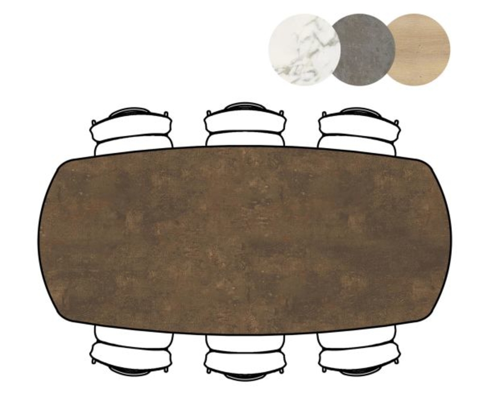 XOOON Masura, Tresentisch ovale - 240 x 110 cm - (Hoehe 92 cm) - Braun - 2