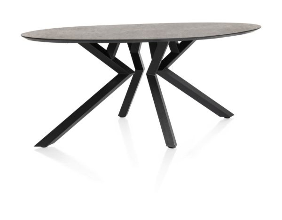 XOOON Masura, Tisch Ellipse - 180 x 100 cm - Schwarz, Grau - 2