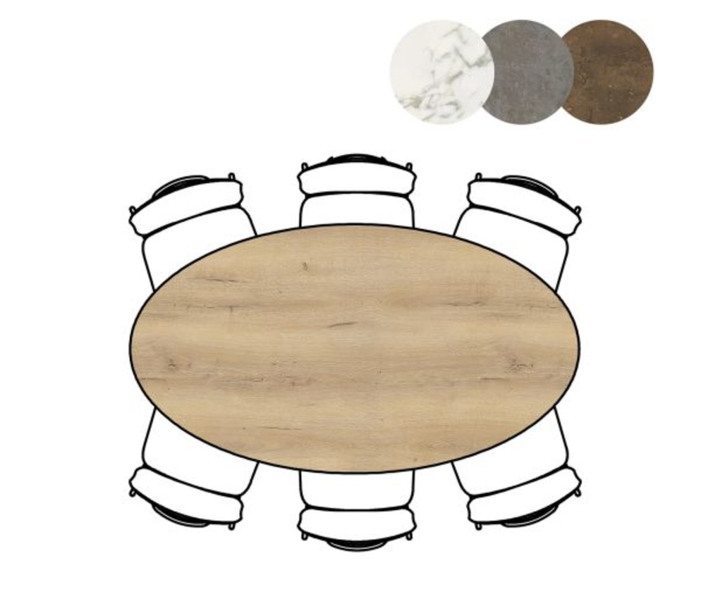 XOOON Masura, Tisch Ellipse - 180 x 100 cm - Beige, Braun - 3