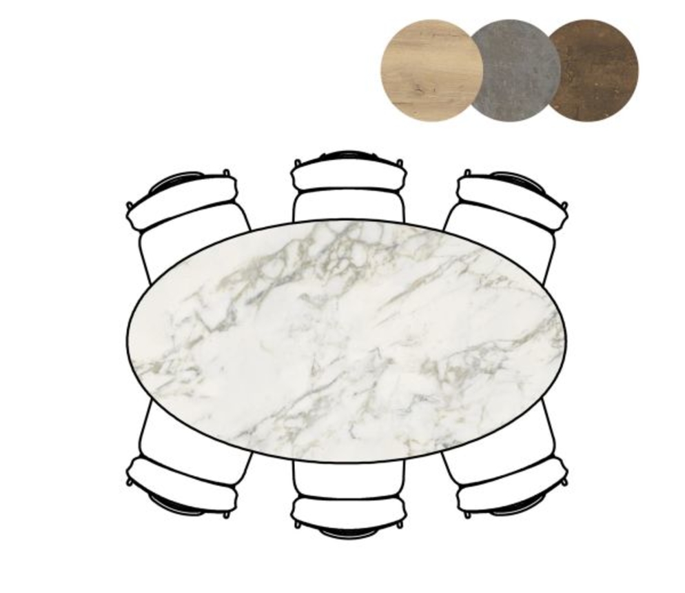 XOOON Masura, Tisch Ellipse - 180 x 100 cm - Weiß - 3