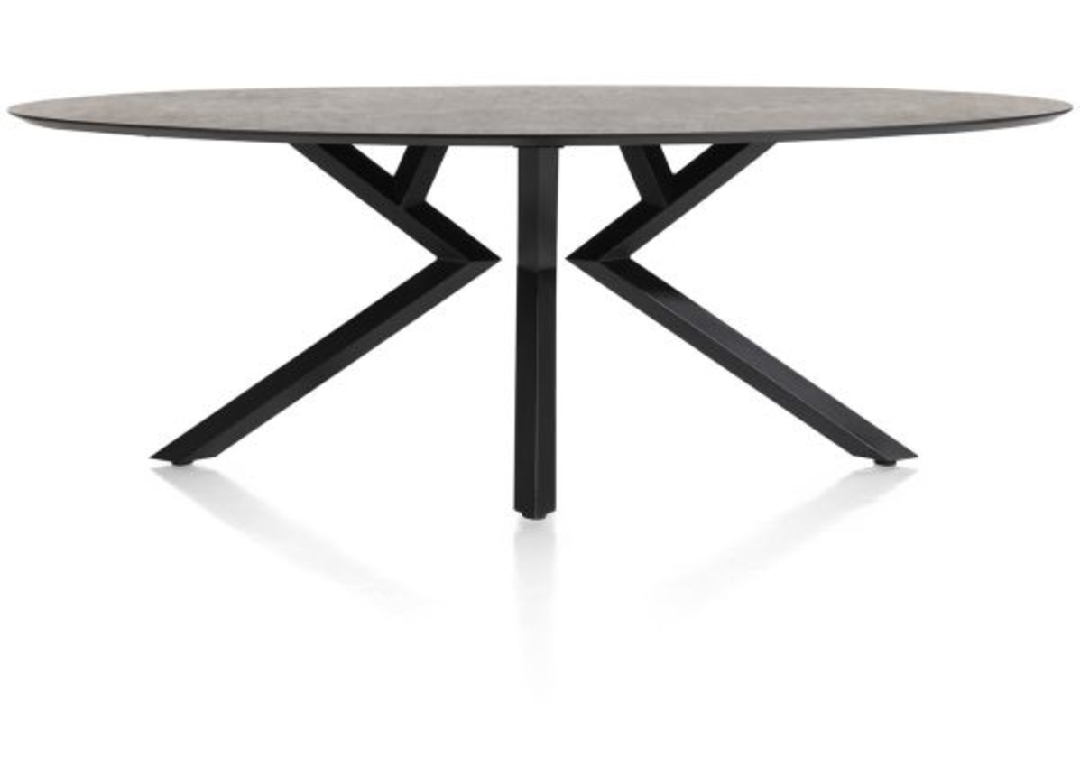 XOOON Masura, Tisch Ellipse - 220 x 105 cm - Schwarz, Grau - 1