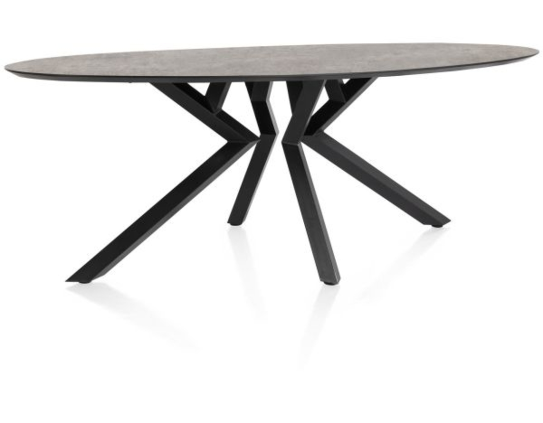 XOOON Masura, Tisch Ellipse - 220 x 105 cm - Schwarz, Grau - 2