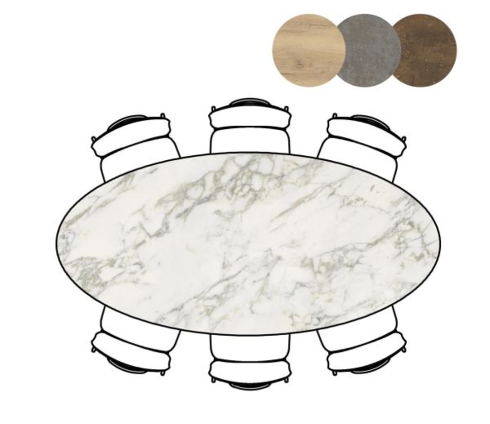 XOOON Masura, Tisch Ellipse - 220 x 105 cm - Weiß - 3