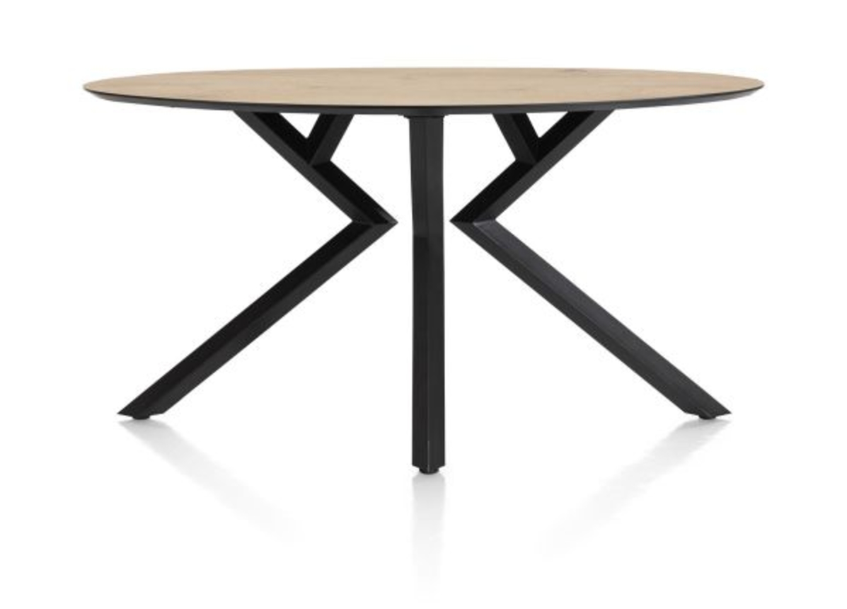 XOOON Masura, Tresentisch Ellipse - 180 x 100 cm (Hoehe 92 cm) - Beige, Braun - 1