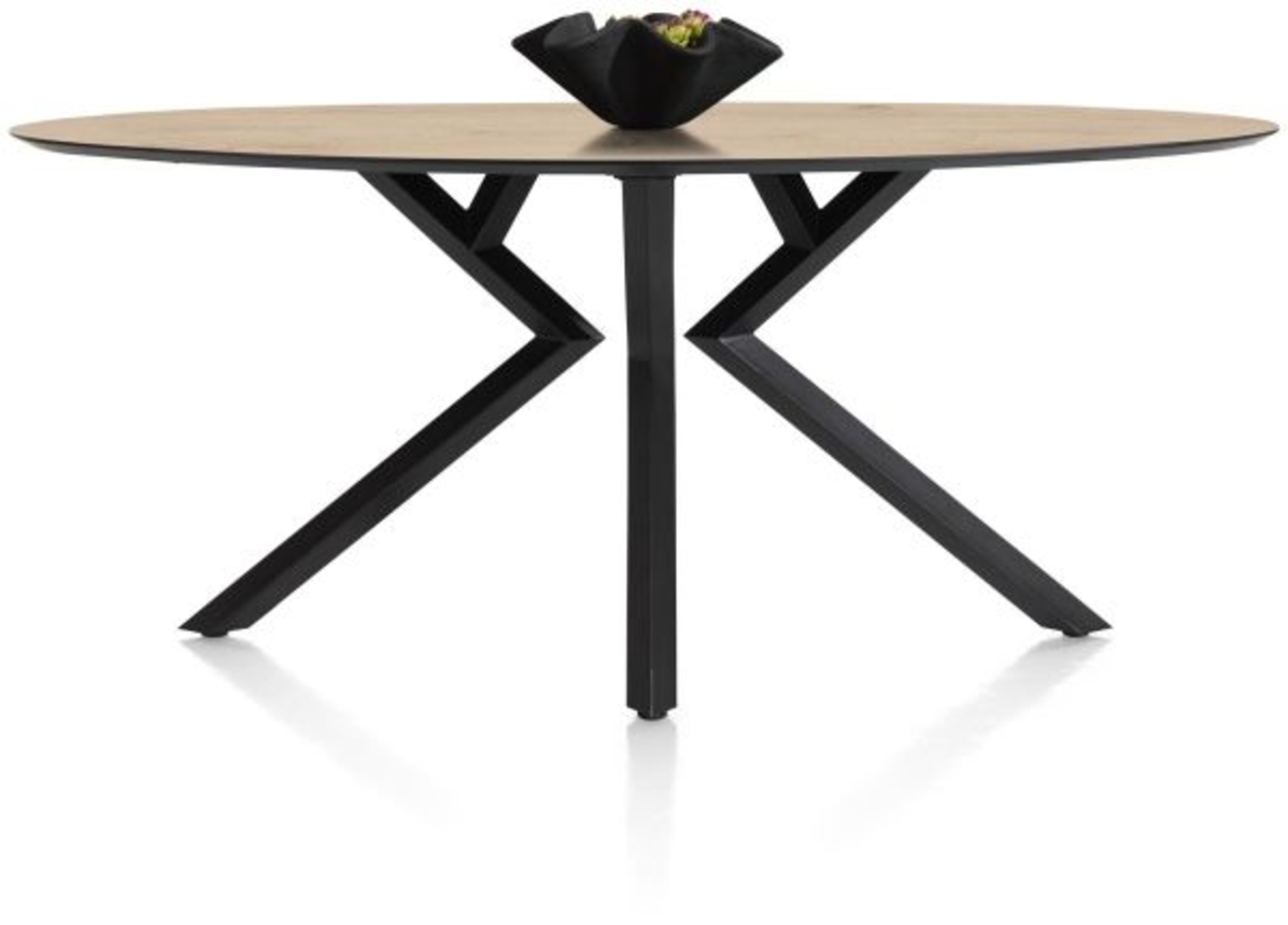 XOOON Masura, Tresentisch Ellipse - 220 x 105 cm (Hoehe 92 cm) - Beige, Braun - 1