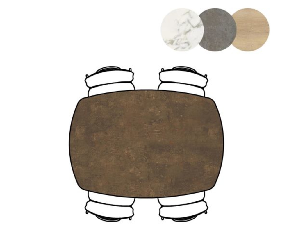 XOOON Masura, Tresentisch ovale - 150 x 105 cm - (Hoehe 92 cm) - Braun - 2