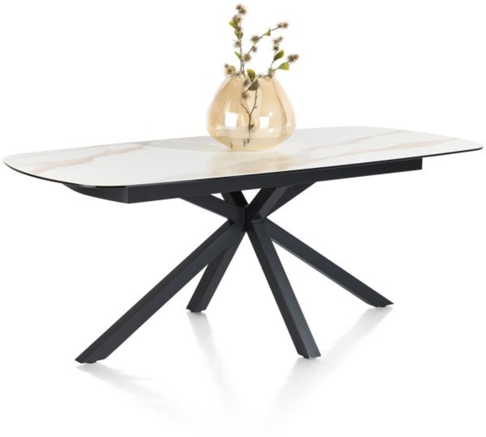 XOOON Montello, Tisch 200 x 100 cm -  zentralem Fuss - Keramikplatte - Beige, Weiß - 3